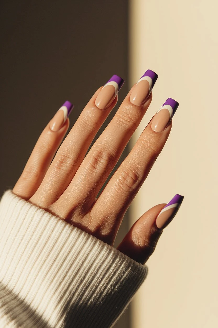 Nails_Acrylic_Purple_French_Tip