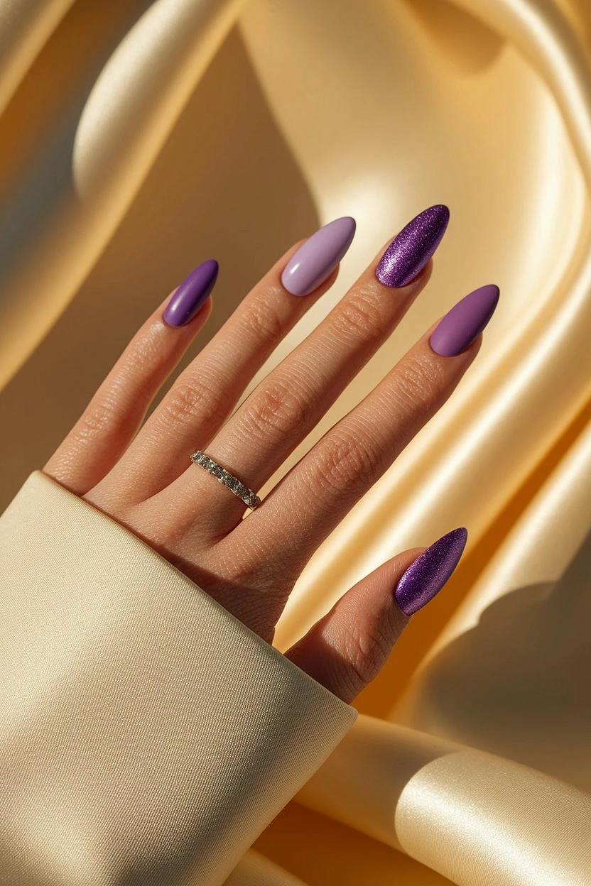 Cohesive_Purple_Theme_Acrylic_Nails