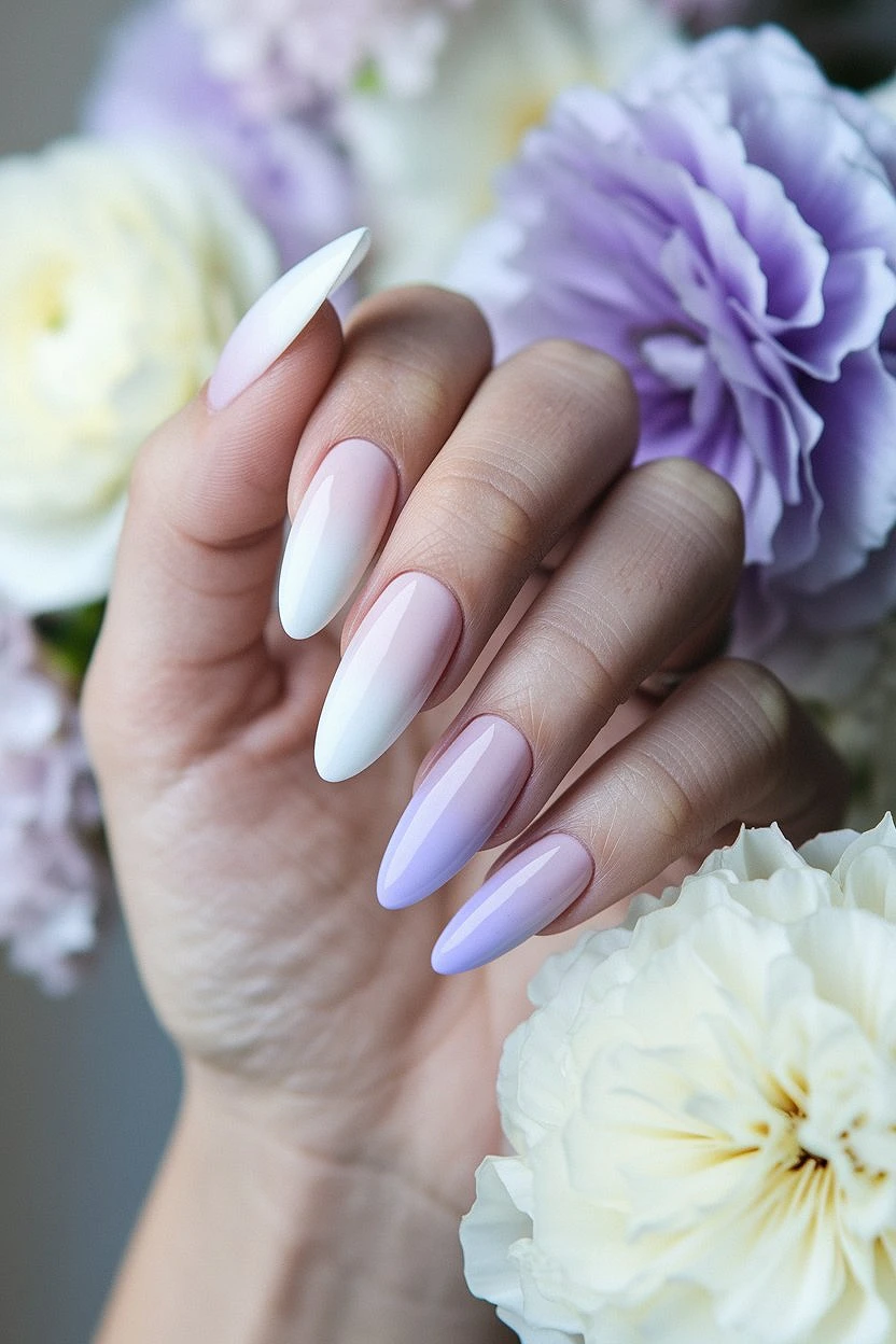 Dreamy_Purple_And_White_Ombre_Nails