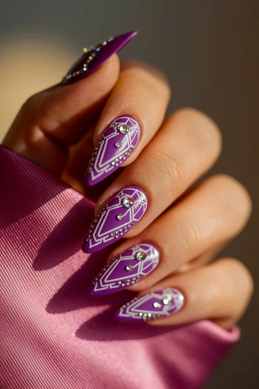 Eye-Catching_Neon_Purple_Acrylic_Nail_Design
