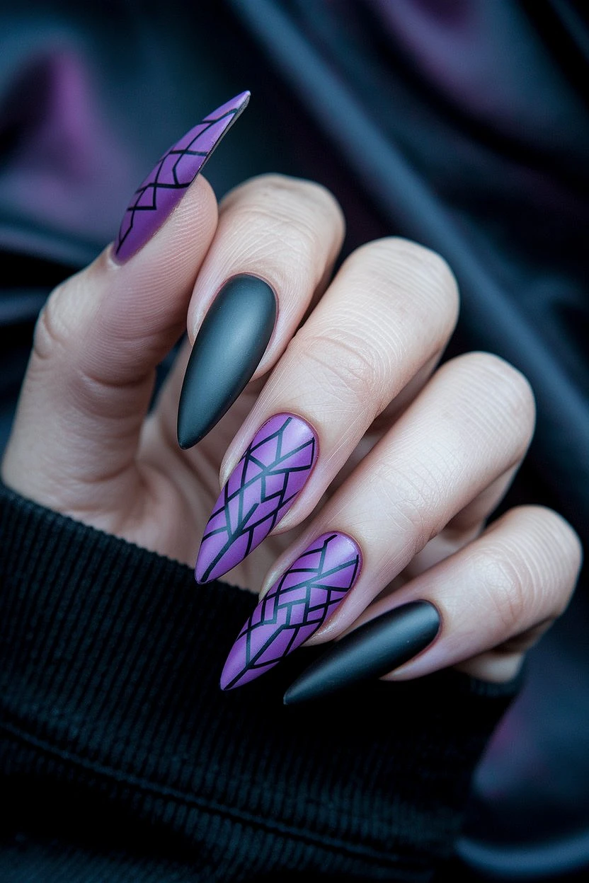 Purple_Black_Acrylic_Nails_Ideas