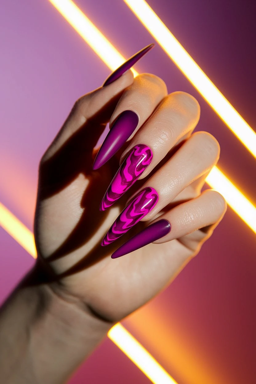 Purple_Magenta_Acrylic_Nails