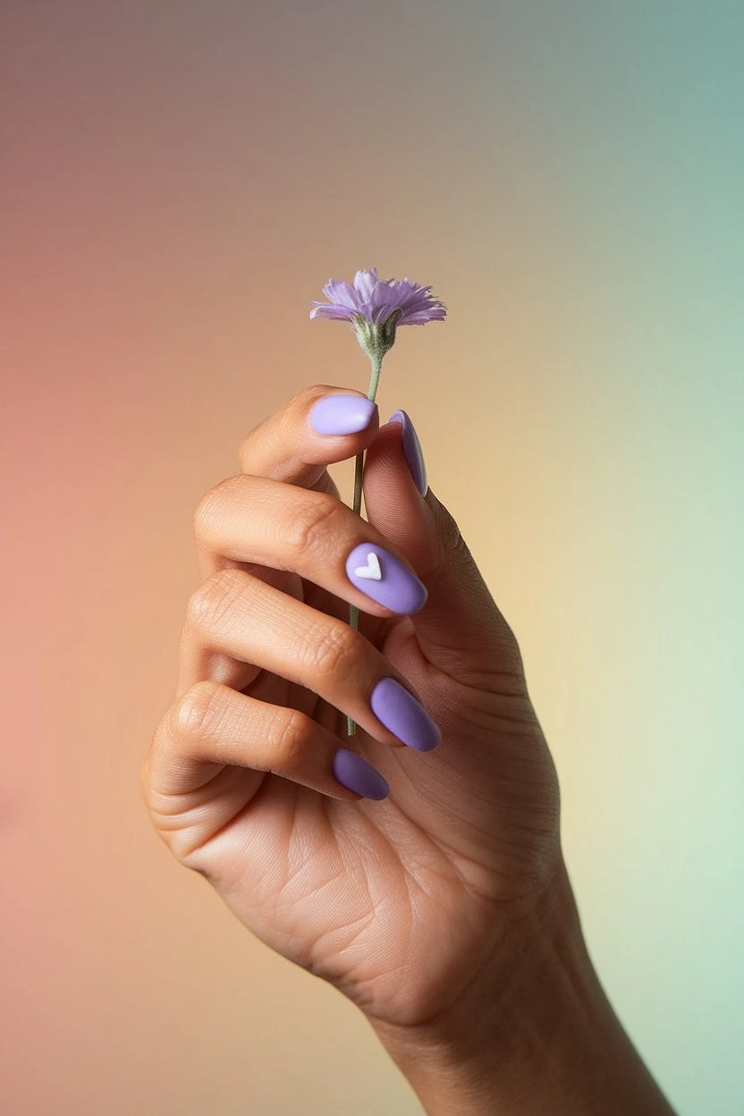 Sweet_Cute_Simple_Purple_Nails