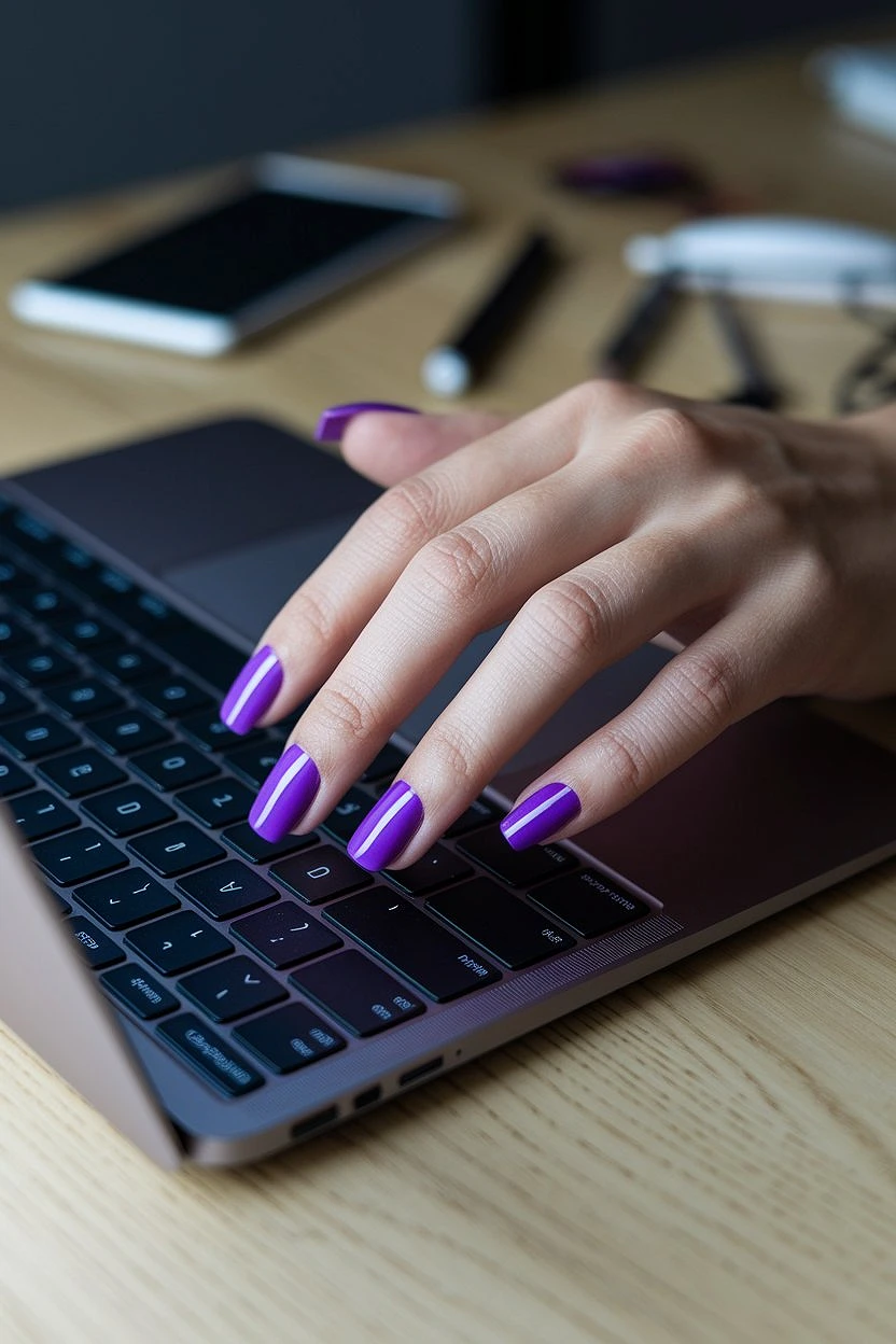 Purple_Short_Acrylic_Nails