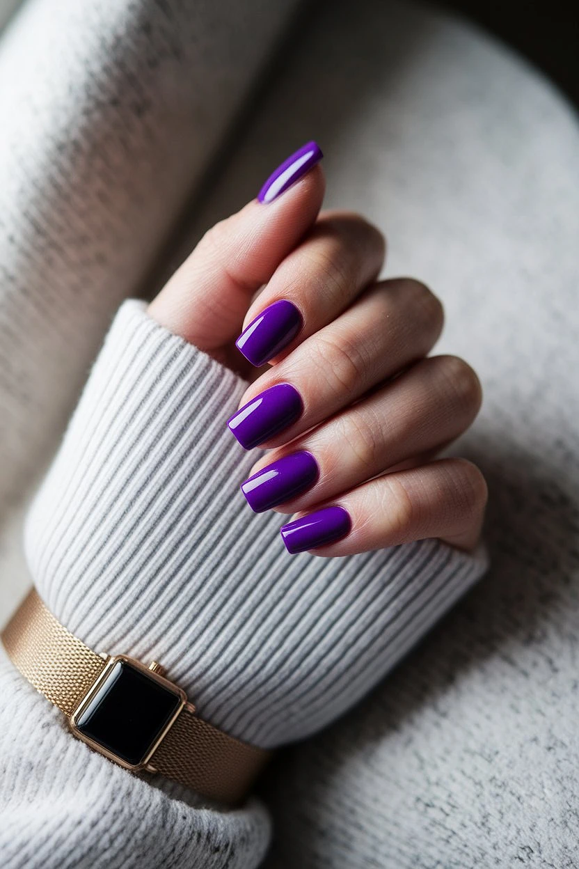 Purple_Short_Square_Gel_Nails