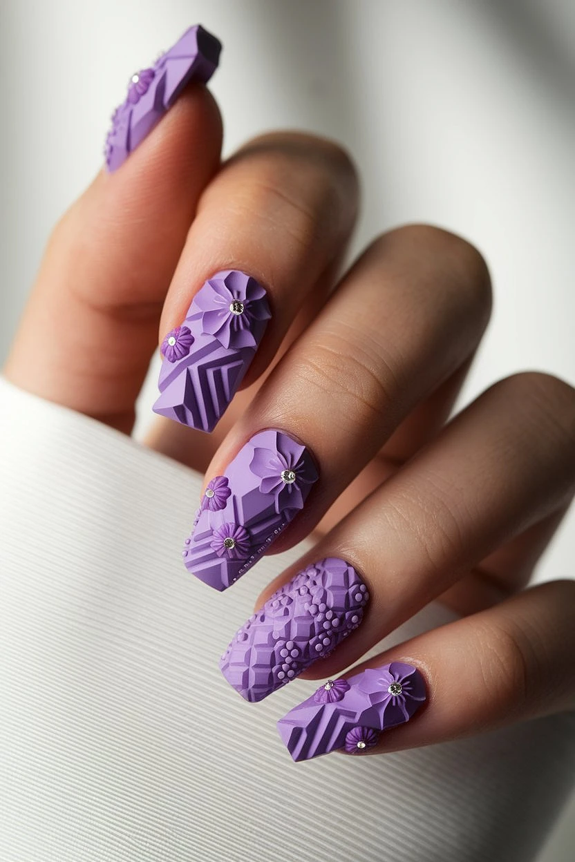 Purple_Gel_Nails_3D_Designs