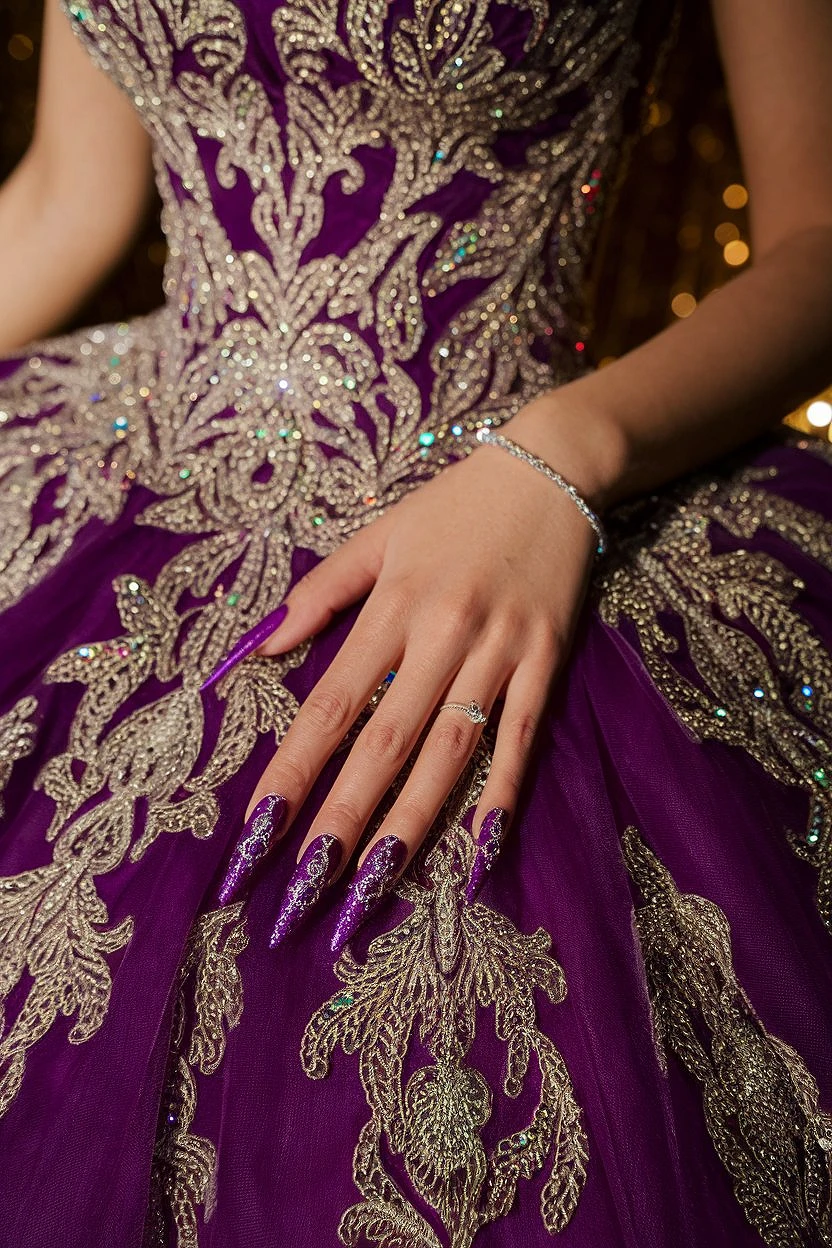Purple_Nails_Quinceanera